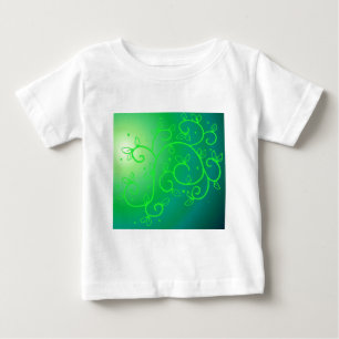 緑のつる植物アイリッシュラックアイルランドプラント花アート ベビーTシャツ