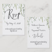 緑のつる植物オンラインRSVPと詳細Mighty 名刺 (正面/裏面)