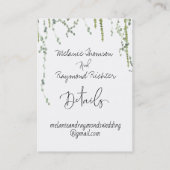 緑のつる植物オンラインRSVPと詳細Mighty 名刺 (裏面)