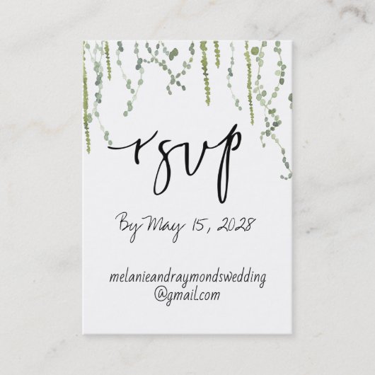 緑のつる植物オンラインRSVPと詳細Mighty Busine 名刺 (正面)