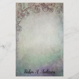 緑のつる植物付き三色 便箋