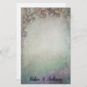 緑のつる植物付き三色 便箋 (正面/裏面)