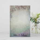 緑のつる植物付き三色 便箋 (スタンド正面)