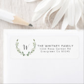 緑のつる植物水彩 |エレガント & ミニマル ラベル (インサイチュ)