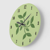 緑のつる植物装飾壁時計 ラージ壁時計 (傾斜)