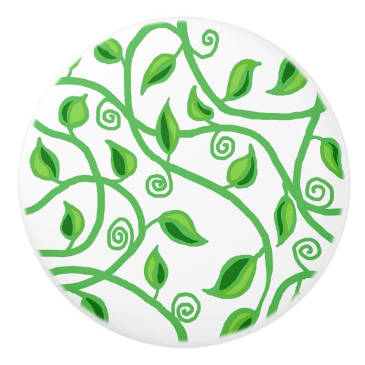 緑のつる植物離れの腱 セラミックノブ (正面)