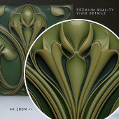 緑のつる植物:アールヌーボーリバイバル タイル