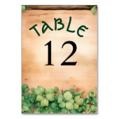 緑のつる植物St patricks dayアイリッシュ結婚ズの木材 テーブルナンバー (裏面)