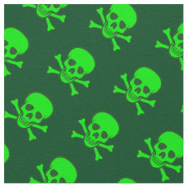 緑のどくろ印パターン ファブリック