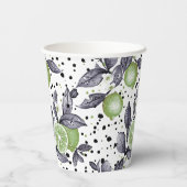 緑のの詳細にスケッチされた水離れ色、ライム 紙コップ (裏面)