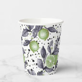 緑のの詳細にスケッチされた水離れ色、ライム 紙コップ (左)