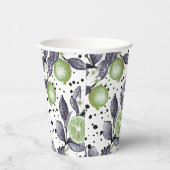 緑のの詳細にスケッチされた水離れ色、ライム 紙コップ (右)