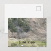 緑のはがきを渡す ポストカード (正面/裏面)