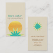 緑のはすの花のロゴのヨガの治療の健康 名刺 (正面/裏面)