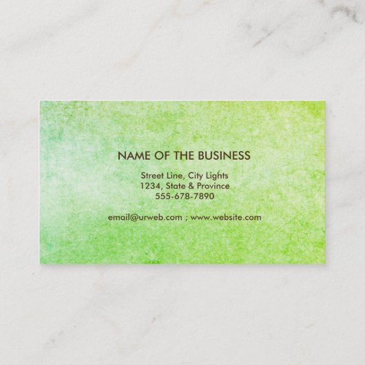 緑のはすの花の水彩画の黙想のヨガ 名刺 (裏面)