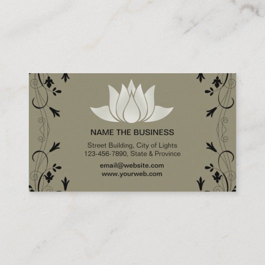 緑のはすヨガの黙想のホリスティックのレトロ 名刺 (裏面)