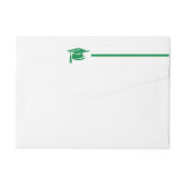 緑のはっきりしたキャップ卒業ラップのまわりにラベル ラップアラウンドラベル (裏面)