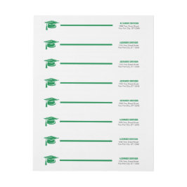 緑のはっきりしたキャップ卒業ラップのまわりにラベル ラップアラウンドラベル