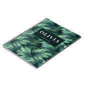 緑のはっきりしたジャングルのトロピカルパーム ノートブック (左側)