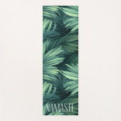 緑のはっきりしたジャングル熱帯パームパターンナマステ ヨガマット (正面)