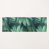緑のはっきりしたジャングル熱帯パームパターンナマステ ヨガマット (正面(横))