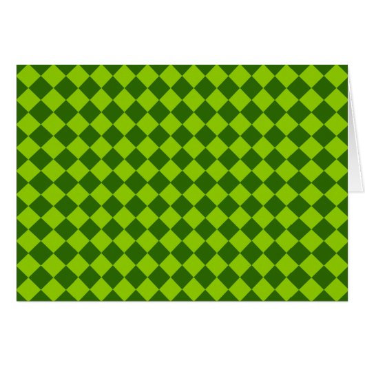 緑のひし形のグリーティングカードによるパターン (正面横)