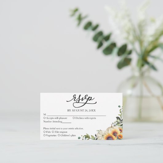 緑のひまわりウェディングスプ エンクロージャーカード (スタンド正面)