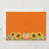 緑のひまわりカボチャ最初の誕生日写真 サンキューカード (裏面)