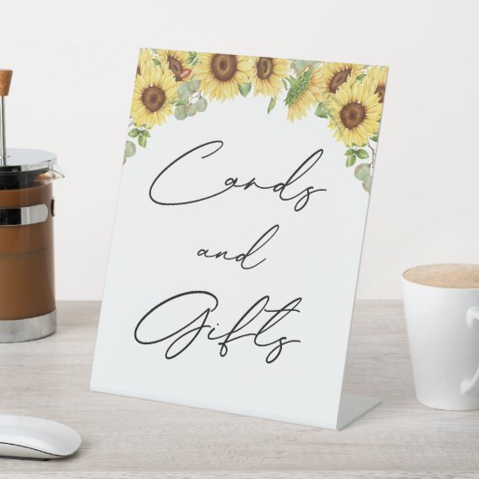 緑のひまわりカード贈答赤ちゃんシャワー 台座サイン (インサイチュ)