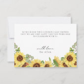 緑のひまわりサンフラワーありがとう赤ちゃんシャワー サンキューカード (裏面)