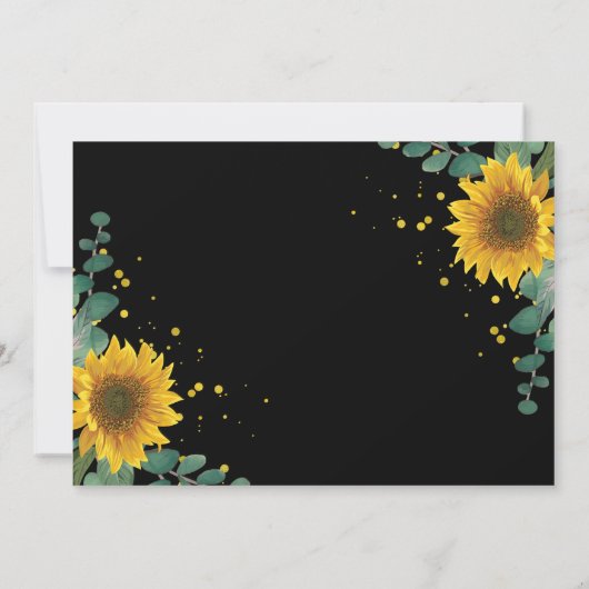 緑のひまわり卒業パーティーの写真 招待状 (裏面)