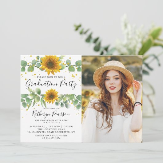 緑のひまわり卒業パーティー2写真 招待状 (スタンド正面)