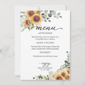 緑のひまわり秋ブライダルシャワーメニュー 招待状 (正面)