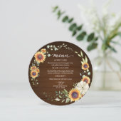 緑のひまわり秋ブライダルシャワー円メニュー 招待状 (スタンド正面)