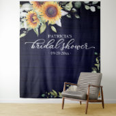 緑のひまわり秋ブライダルシャワー背景 タペストリー (インサイチュ)