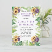 緑のひまわり紫フローラ花嫁弁当 招待状 (スタンド正面)