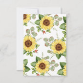 緑のひまわり赤ちゃんシャワーありがとう サンキューカード (裏面)