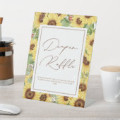 緑のひまわり赤ちゃんシャワーおむつラッフル 台座サイン (インサイチュ)