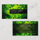 緑のぼやけたライト名刺 名刺 (正面/裏面)