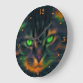 緑のぼやけ目をアートポップ・アートのペット ラージ壁時計 (傾斜)