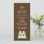 緑のまぐさ桶のベビーシャワーの双生児 招待状 (スタンド正面)