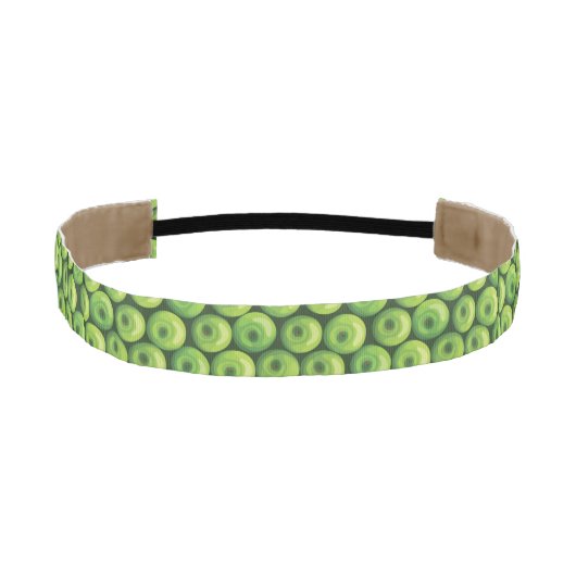 緑のりんごが付いているパターン アスレチックヘッドバンド (正面)