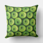 緑のりんごが付いているパターン クッション (裏面)