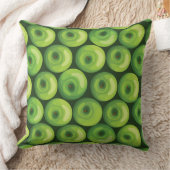 緑のりんごが付いているパターン クッション (ブランケット)