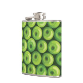 緑のりんごが付いているパターン フラスク (左)