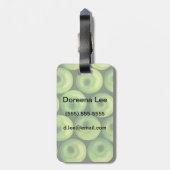 緑のりんごが付いているパターン ラゲッジタグ (裏面縦)