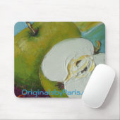 緑のりんごのマウスパッド マウスパッド (マウス)