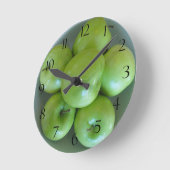 緑のりんごの柱時計 ラウンド壁時計 (傾斜)