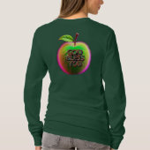 緑のりんごデザインのTシャツ Tシャツ (裏面)