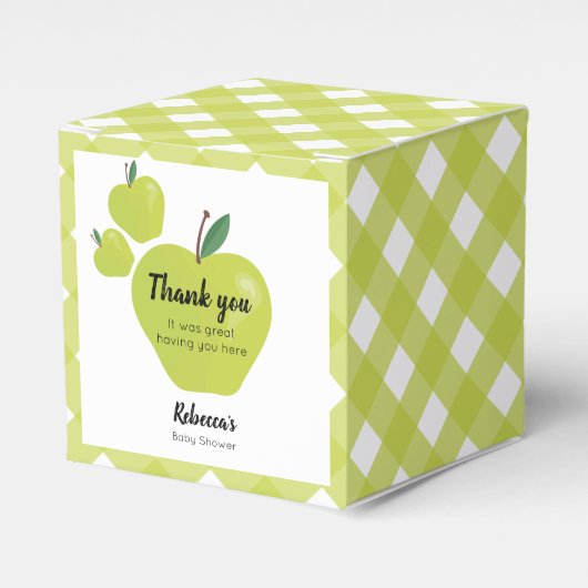緑のりんご赤ちゃんシャワー フェイバーボックス (正面サイド)